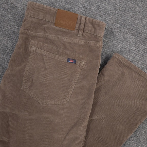 Faherty Stretch Corduroy 5 Pocket Pants Mens *38X33 Brown Straight Preppy Casual - Picture 1 of 16